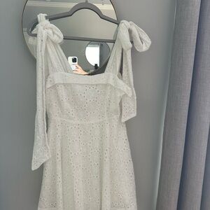 Mable Cotton eyelet lace tie shoulder dress skater